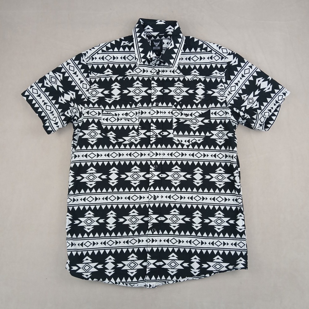 Lost Calf Small Mens Shirt Pearl Snap Western Stretch 21x28 Performance